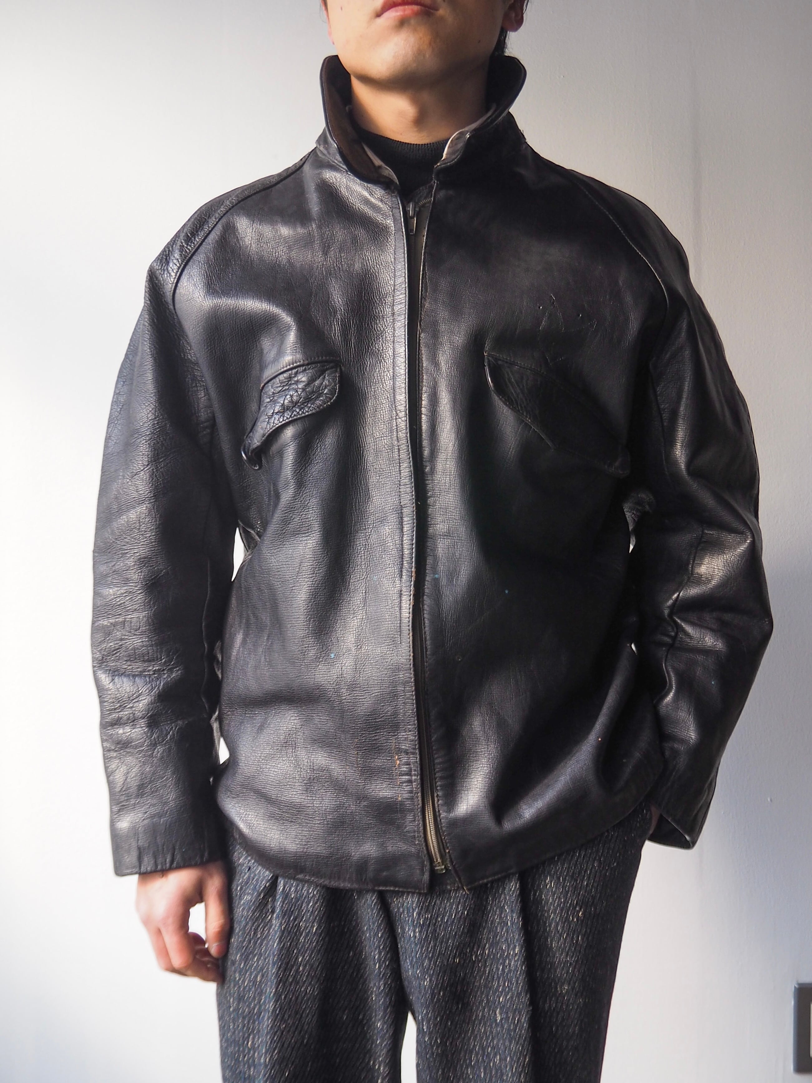 1950s Italian Army Chromed Goatskin 1950s Italian Army Chromed Goatskin