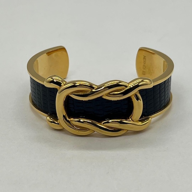 エルメス HERMES バングル GP レザー ゴールドカラー 希少