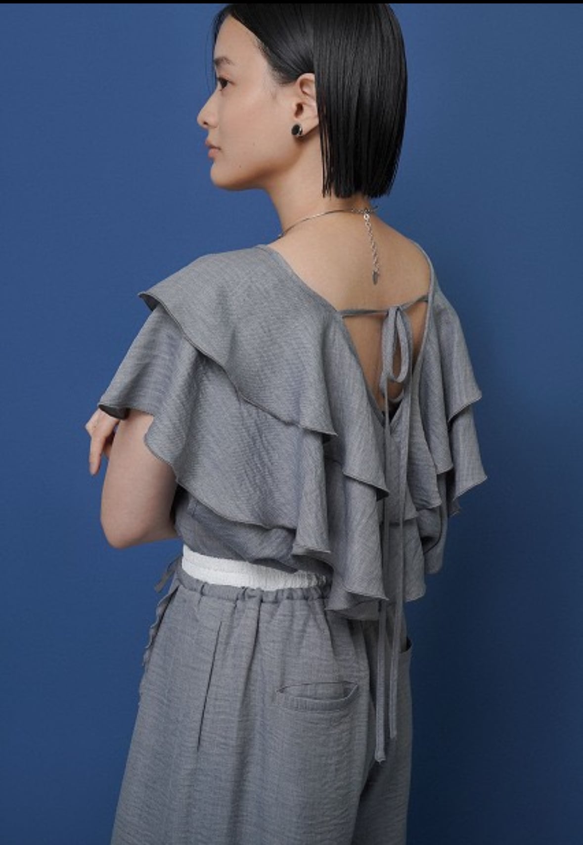 予約販売] CYAN TOKYO シアントーキョー レイヤーフリルフレンチTOPS