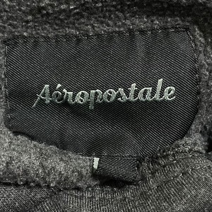 【AEROPOSTALE】 ベースボールロゴ プリント パーカー プルオーバー スウェット フーディー hoodie S ダークグレー エアロポステール us古着