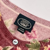 アンサンブル Laura Ashley ローラアシュレイ 羊毛 アンゴラ混 バラ 長袖 ニット カーディガン 半袖 セーター L/くすみパープル系 レディース