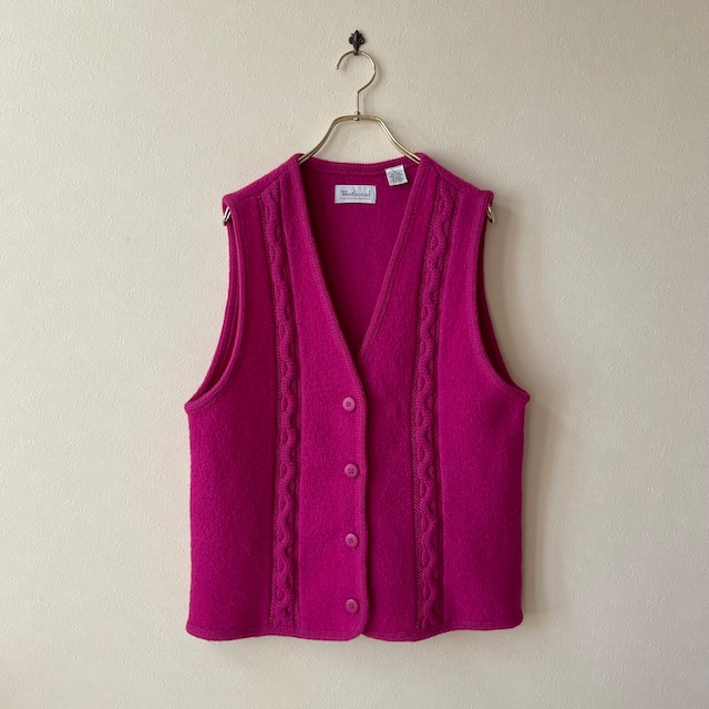 Westbound 1990s Pink Wool Vest W14