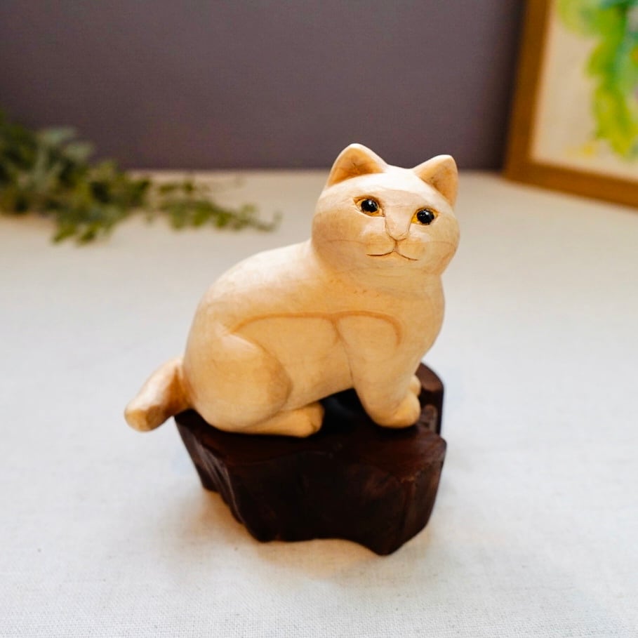 木彫り猫 325 ブランコ 置物 | Forest cat