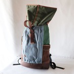 バックパック / Hemp cotton Roll-top backpack/ テラカラーズミックス×ブラウン （ステッチワーク エディット）