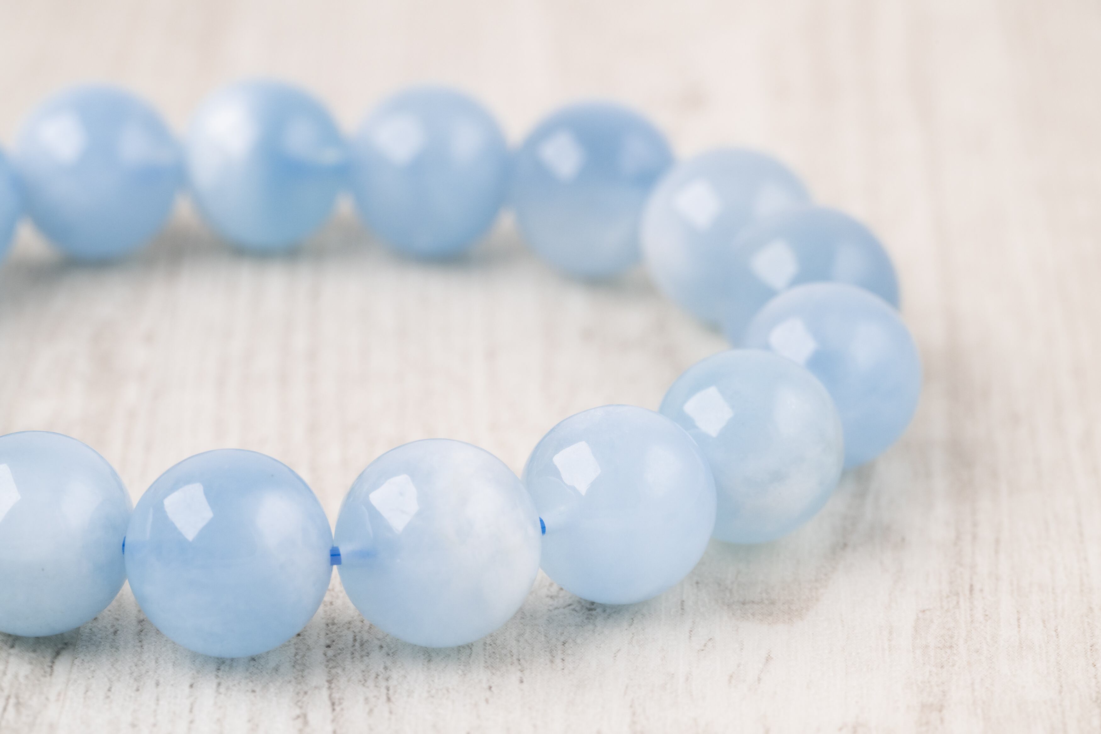 ◇一点物◇ ミルキーアクアマリン ブレスレット 12.5mm | 天然石専門店