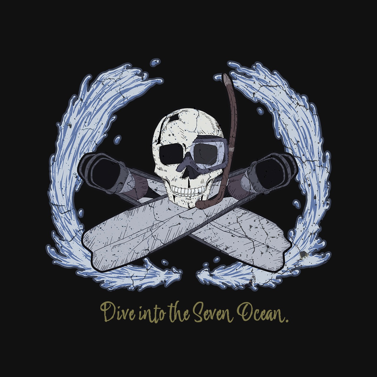 Flag of Diver-スムース ラグランスリーブ トラック ジャケット(ブラック) - 4