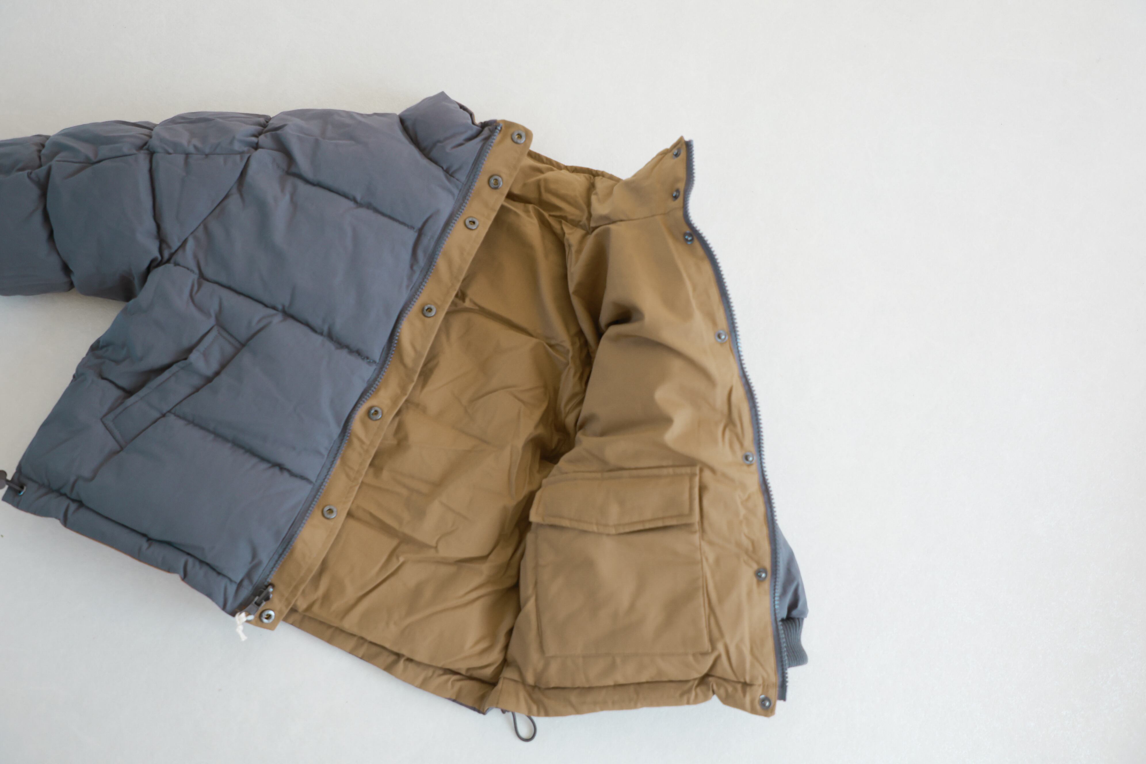 ファミリアリバーシブルダウン Façade / Reversible Jacket / Honey・Grey / 4〜8-10Y | crecer