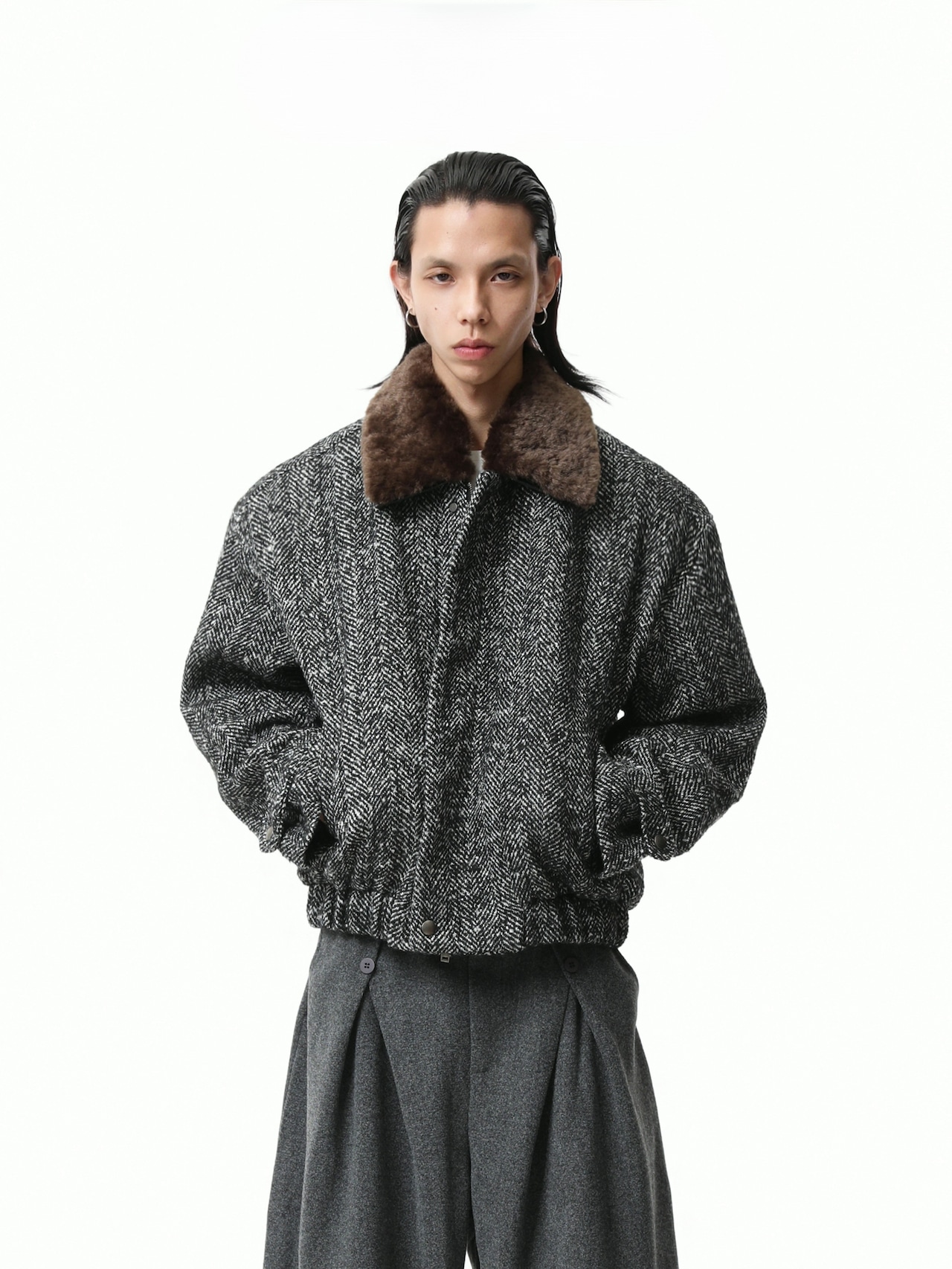BOOGOOVOGUE Premium Wool Blend Bomber