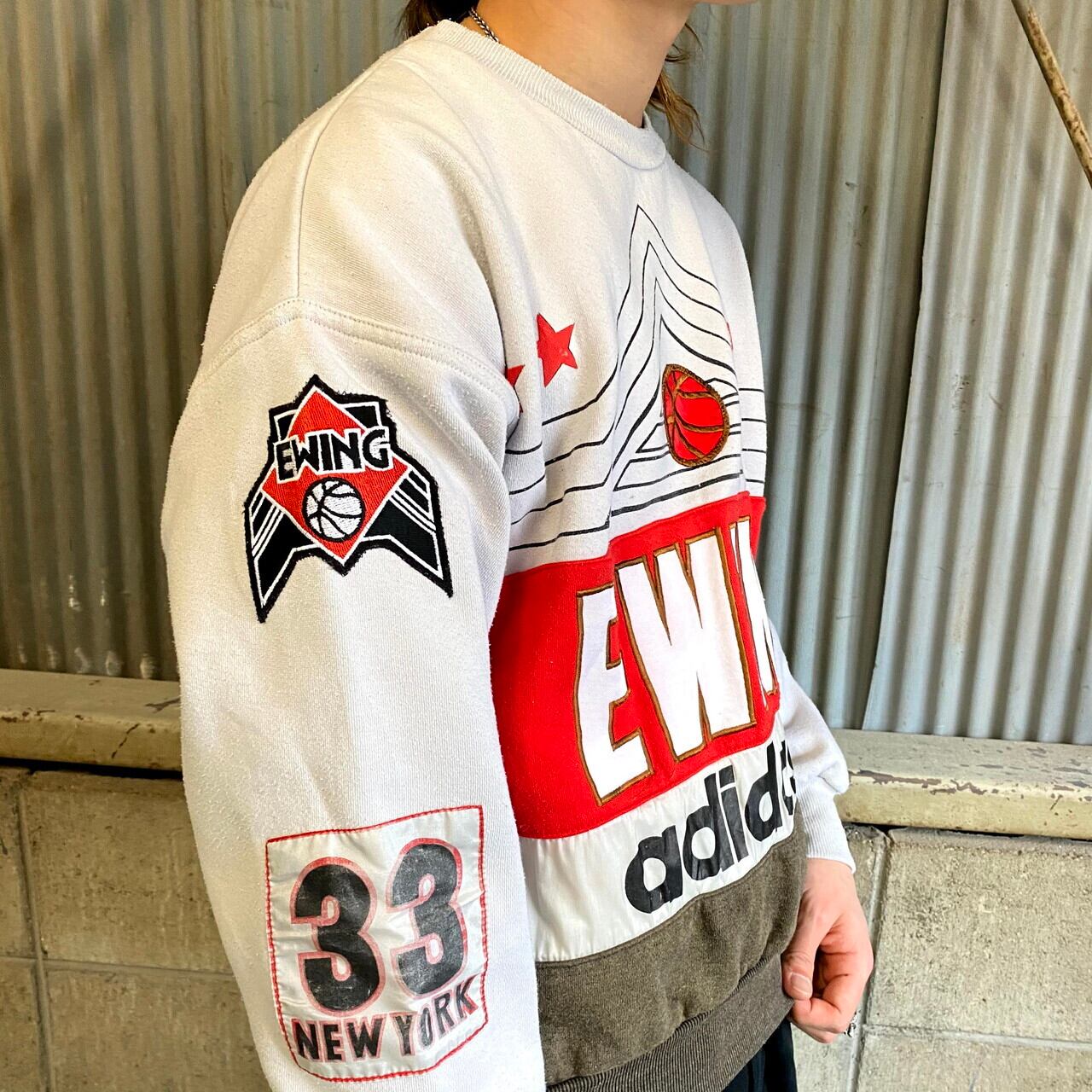 80〜90年代 adidas アディダス NBA EWINGモデル 総柄デザイン 
