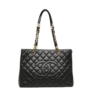 シャネル ココマーク マトラッセ GST トートバッグ ショルダーバッグ ブラック キャビアスキン レディース CHANEL 【中古】