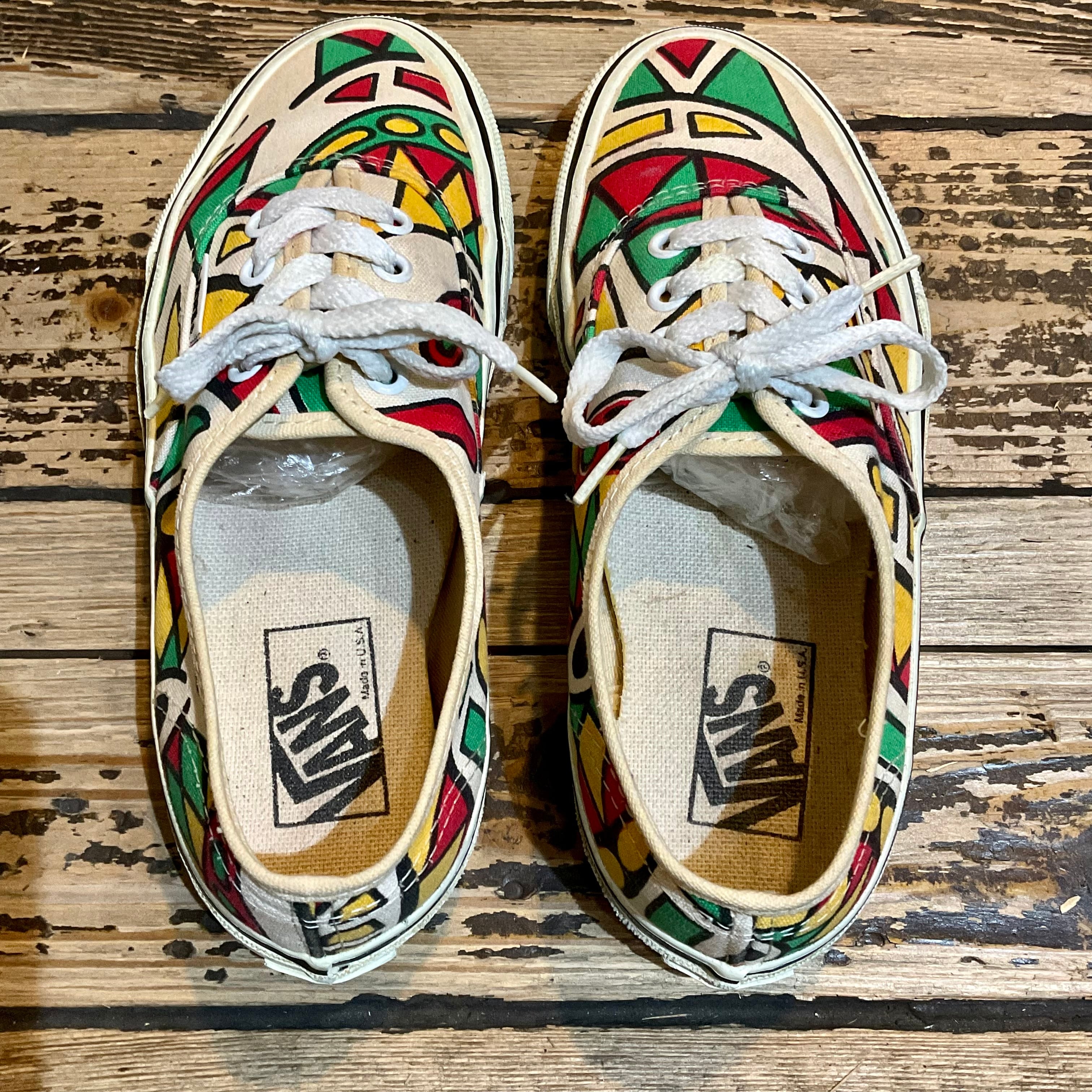 US製 VANS 幾何学模様 スニーカー 80's VANS Authentic 幾何学柄 USA製 US6 | Desert Snow Chiba