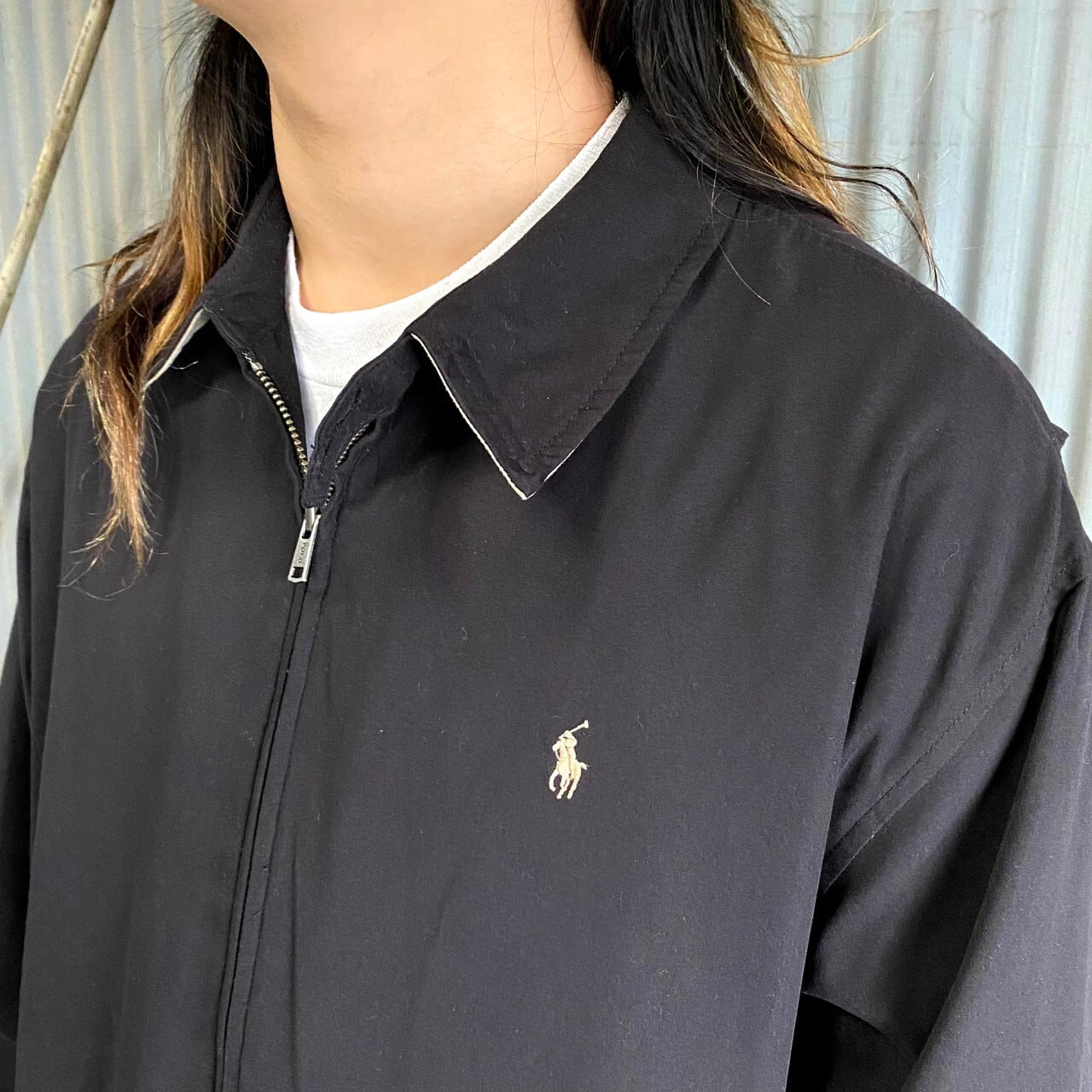 USED【USA製ポロバイラルフローレン スウィングトップ ブルゾン】ブラック 名作 80s Polo by Ralph Lauren ポロバイラルフローレン ブラック
