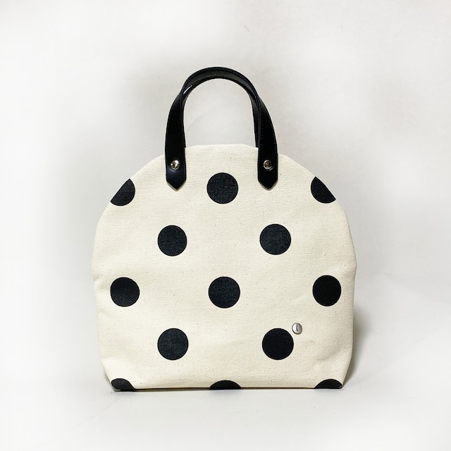 cupcake bag／black × polka dot　カップケーキバッグ/ 墨 x 水玉