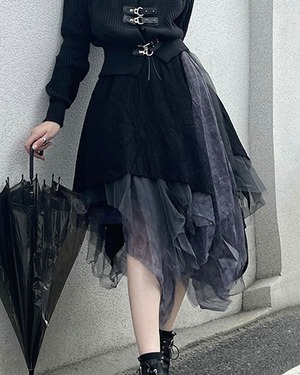 【予約】irregular vintage mesh skirt