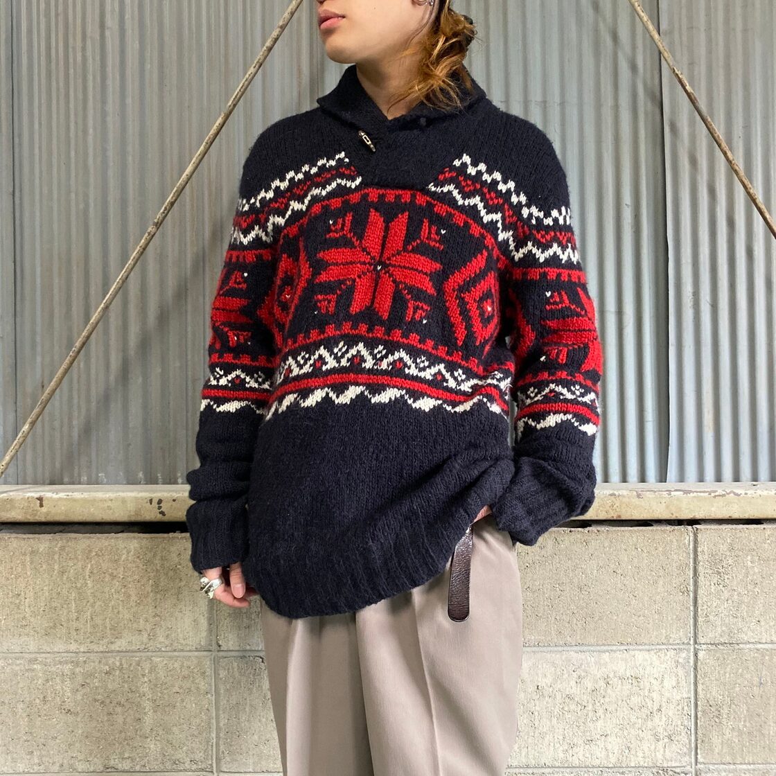 ポロラルフローレン ネイティブ柄 アルパカウールニットセーター 