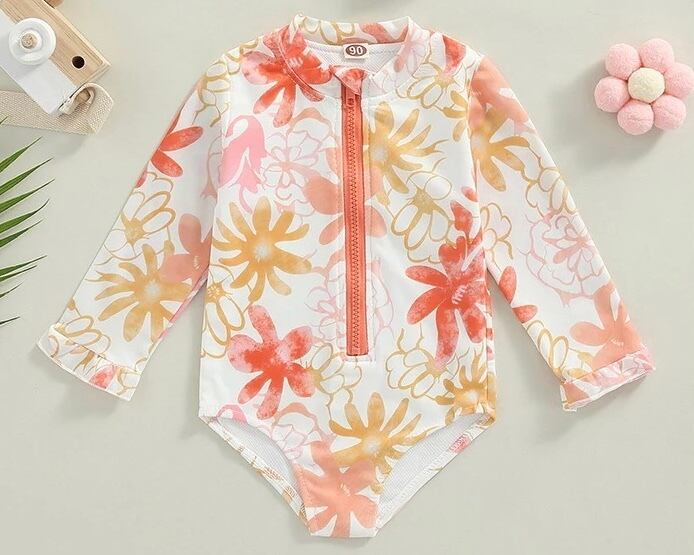 水着ロンパース / 花柄 / 女の子 / 〜5才