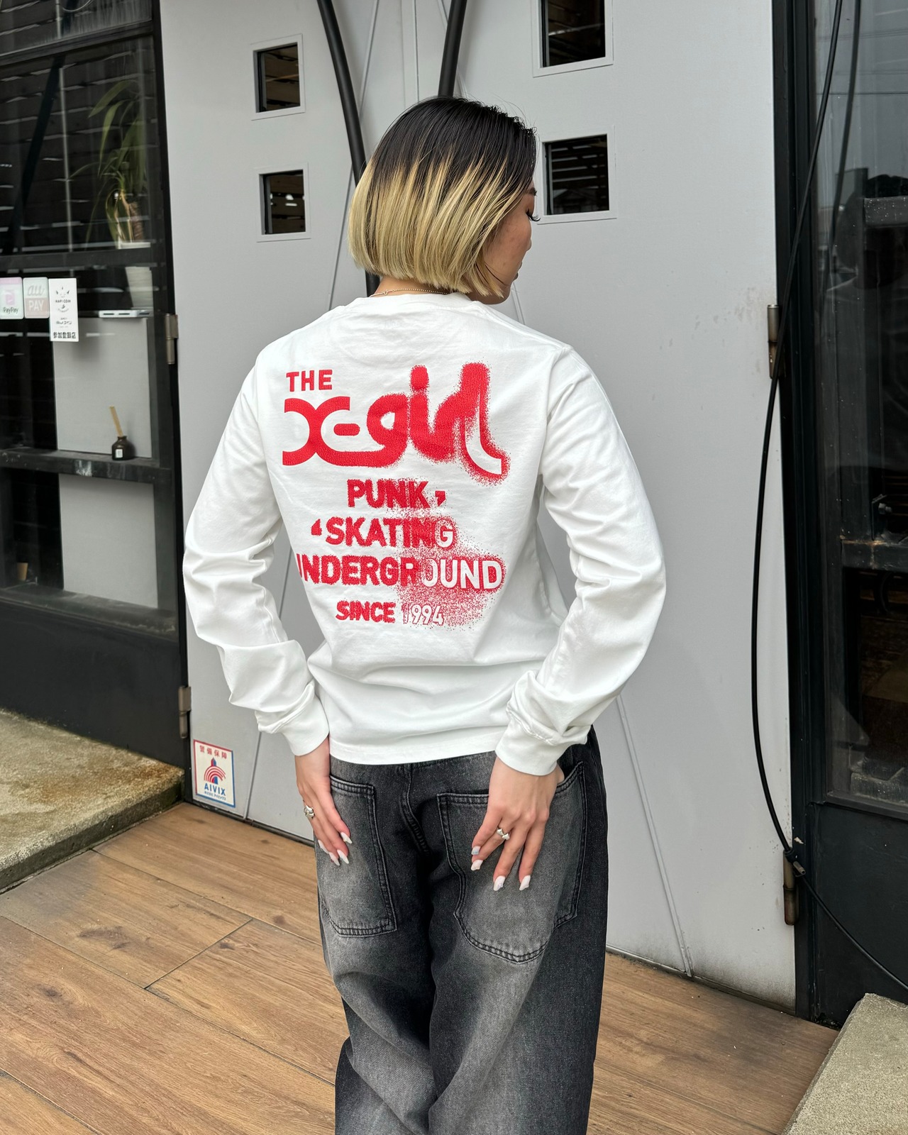 【X-girl】RUSTY LOGO L/S TEE【エックスガール】