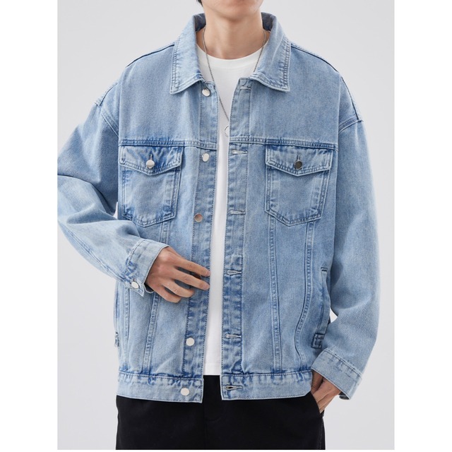レトロカジュアル ライトブルー デニムジャケット af0022