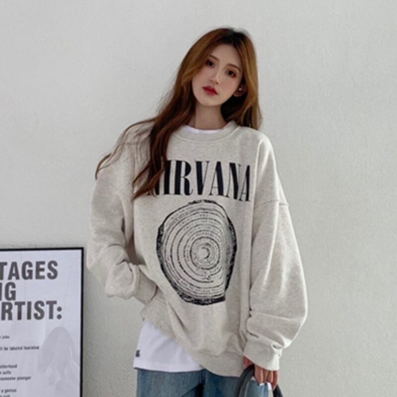 セーター スタイルプリントルーズベルベットブラウス レディース ロング オータム 秋物 ウィンター 冬物 YY-ファッション12494168207