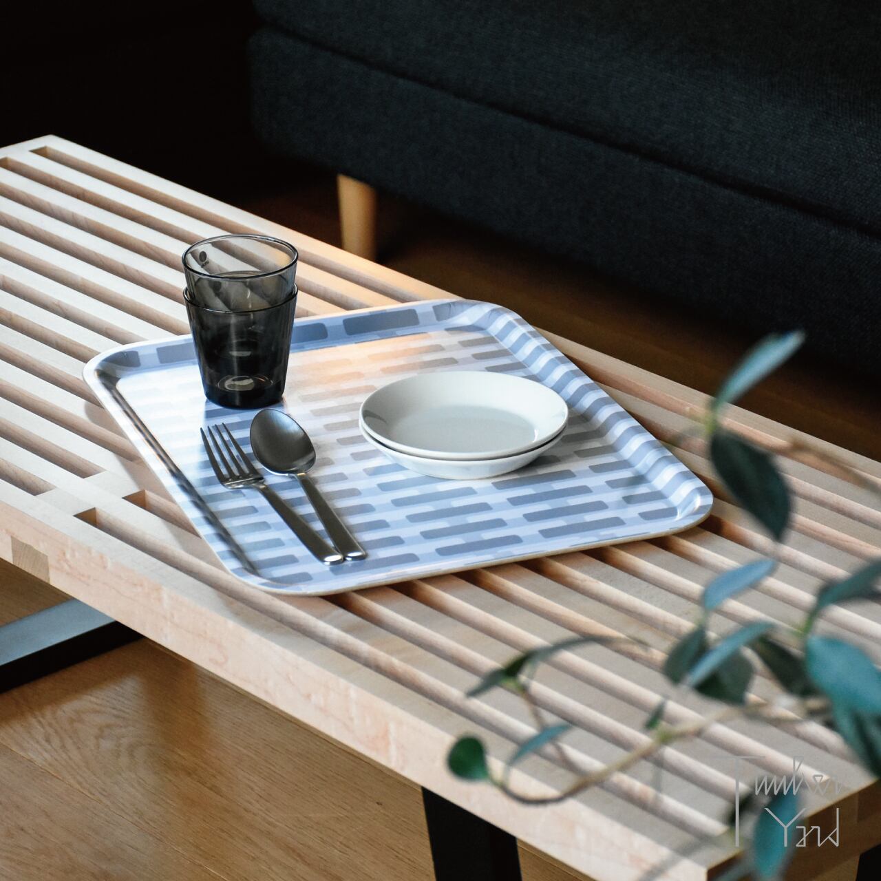 ONLINE限定】シエナ トレー / 43×33 cm / グレー / ライトグレー