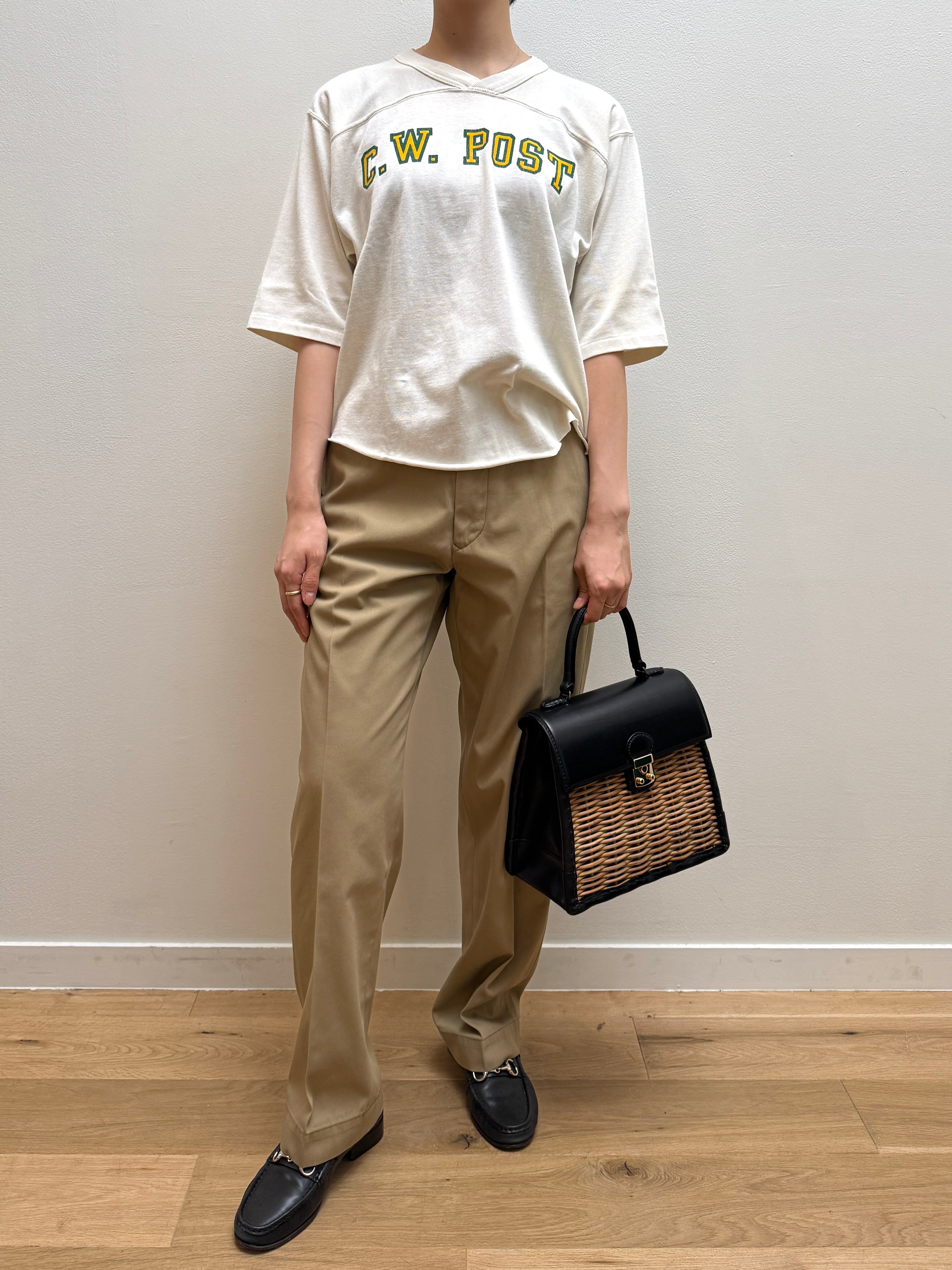 CU14-8 USED FOOTBALL TEE "USA製" -WHITE-