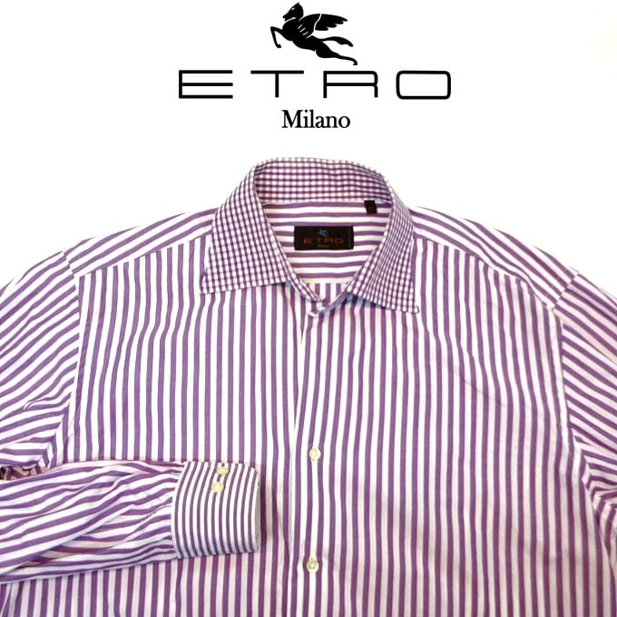 □ETRO エトロ シャツ ストライプシャツ イタリア製 メンズ サイズ41