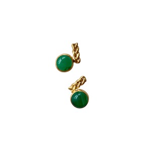 'green eye' pierced earrings