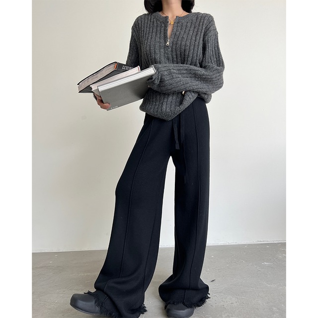 knit wide pants　10181