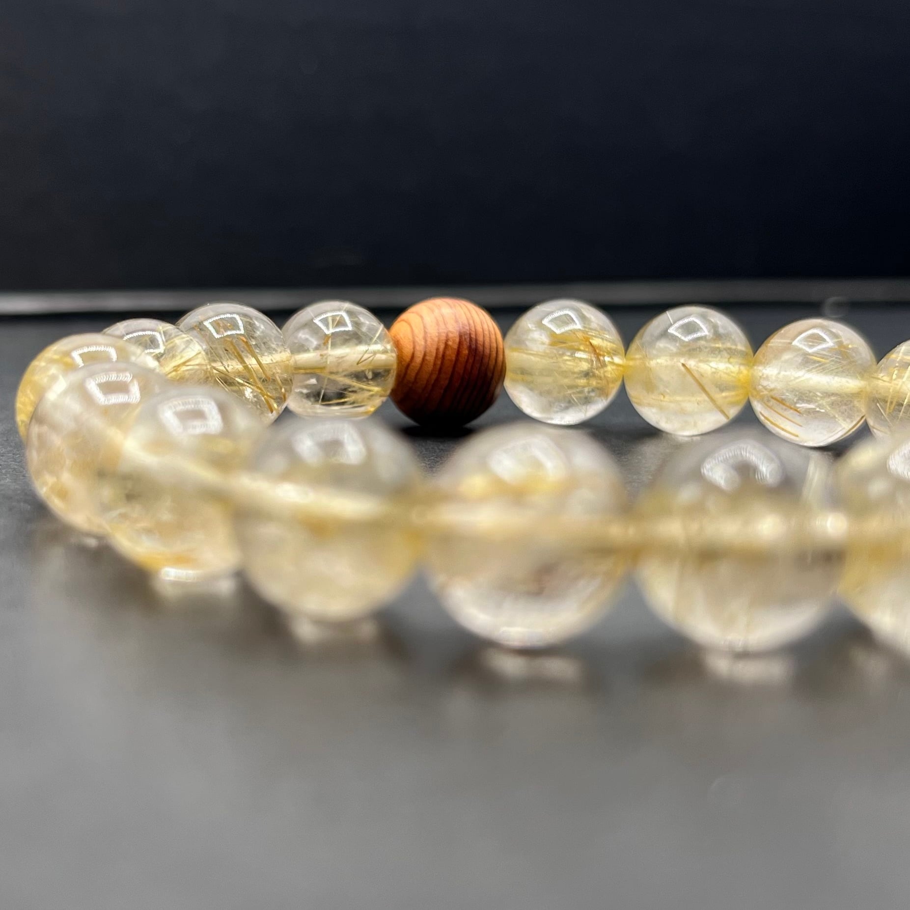 御山杉ブレスレット【タイチンルチルクォーツ】御山杉×タイチンルチル