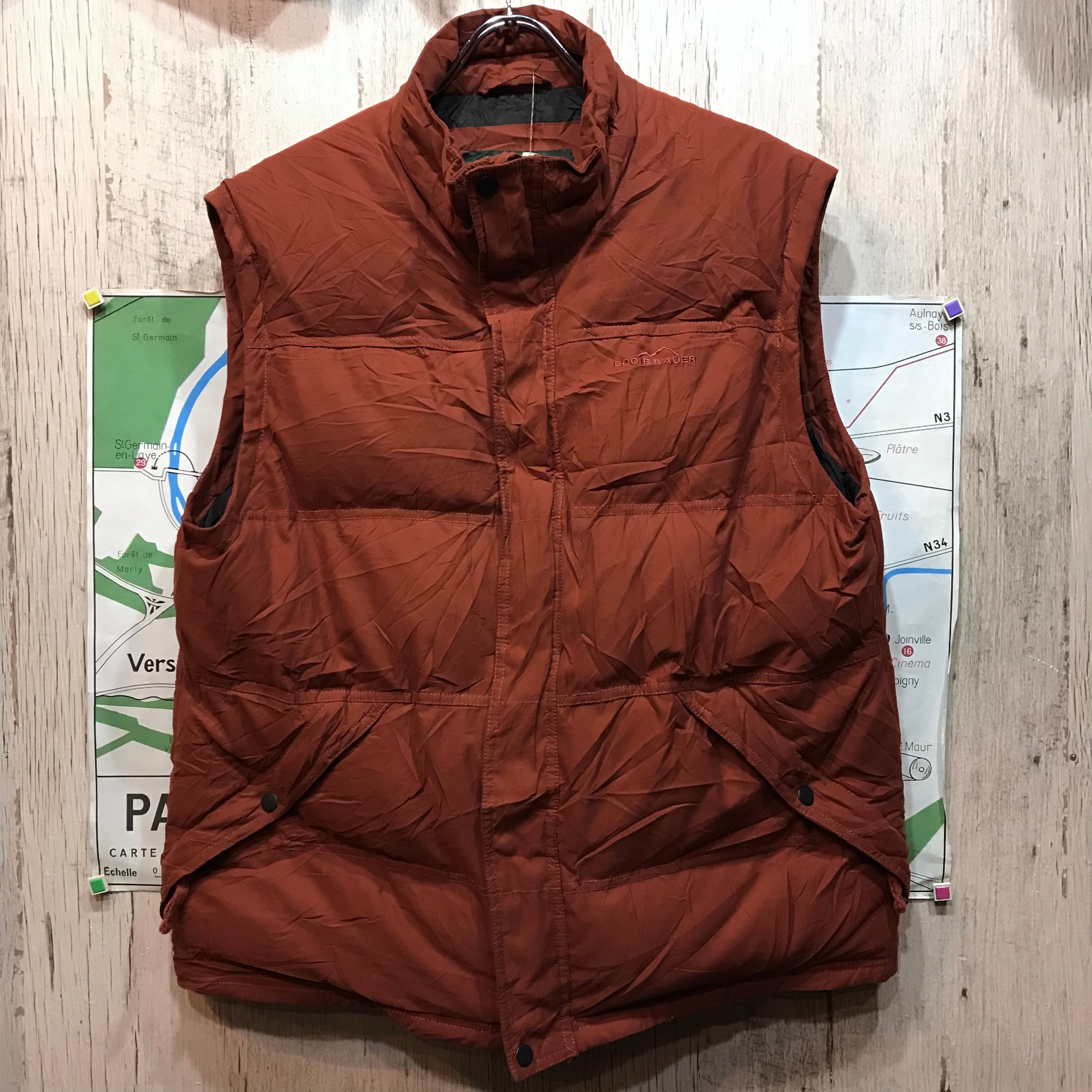 Eddie Bauer　ダウンベスト　レッド　サイズL