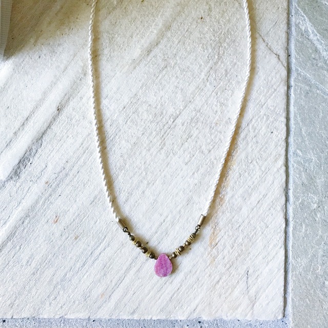 BOHO Ruby and Silk Code Necklace