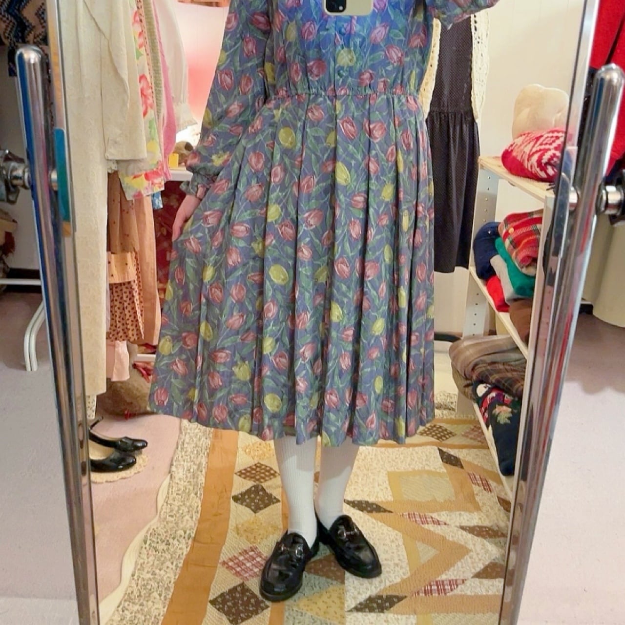 yellow red tulip frill ribbon one-piece