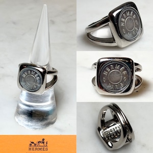 vintage HERMES metal shell ring “Sellier”