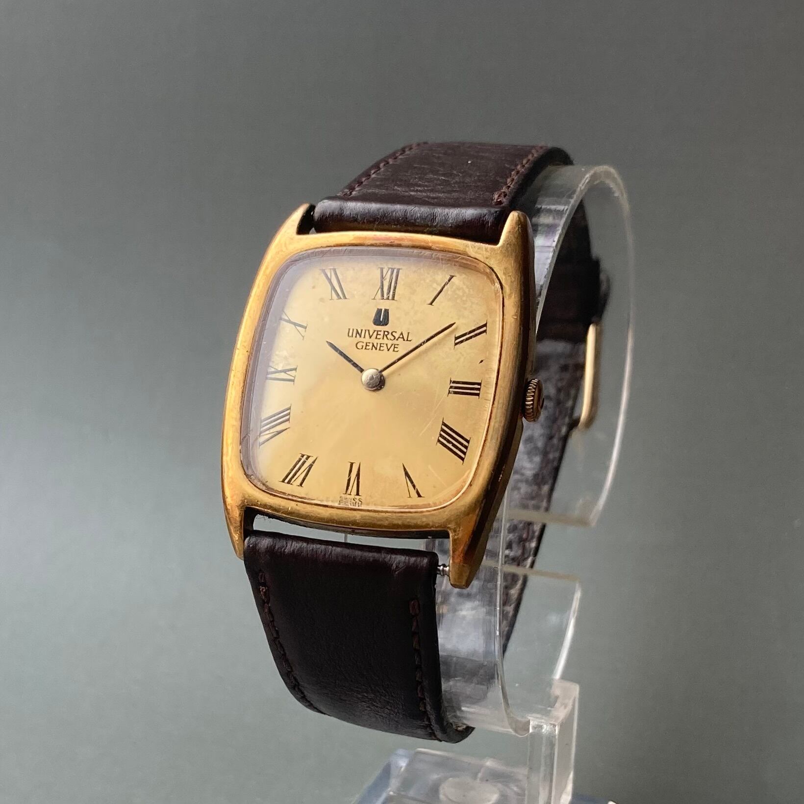 動作品】ユニバーサル・ジュネーブ アンティーク 腕時計 手巻き メンズ  