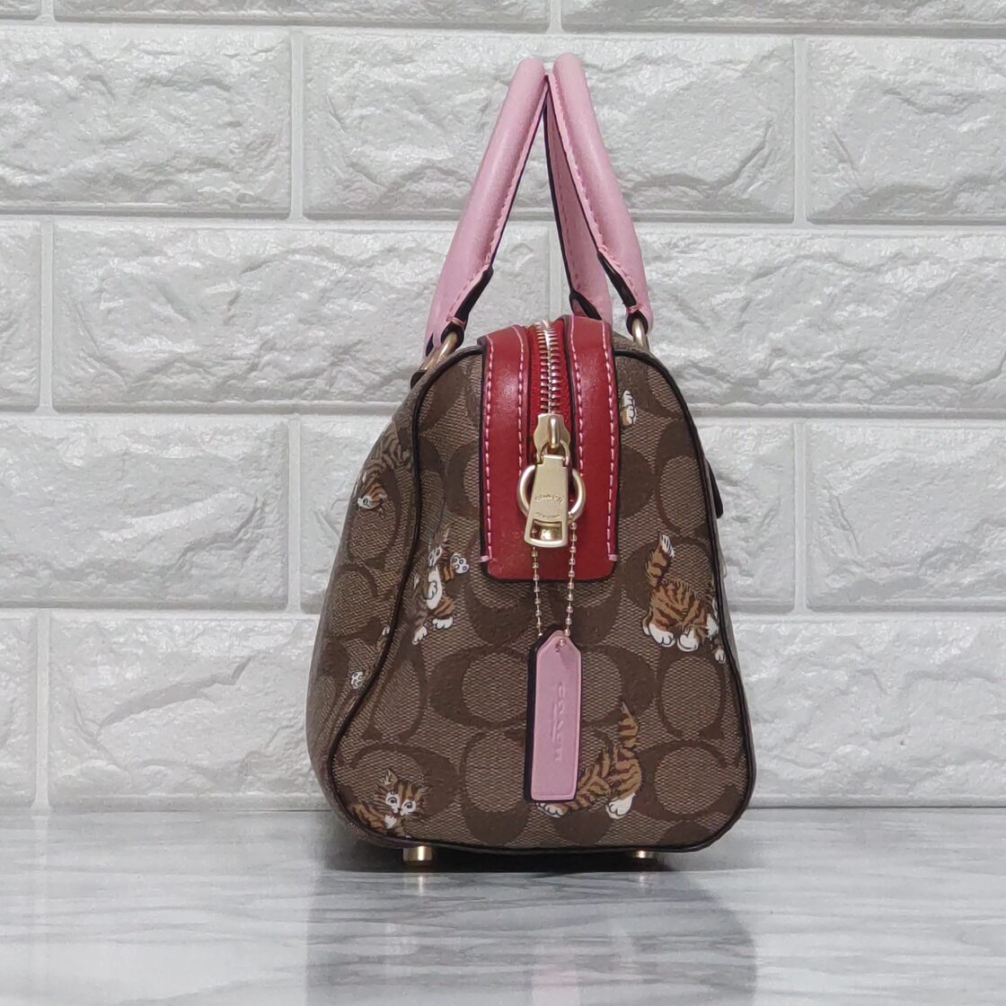 COACH コーチ ボストンバッグ ローアンサッチェル キャット ネコ 猫 
