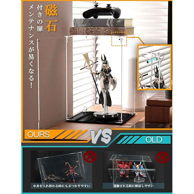 COOLTAKU フィギュアケース UVカット アクリル マグネット式 磁石付き