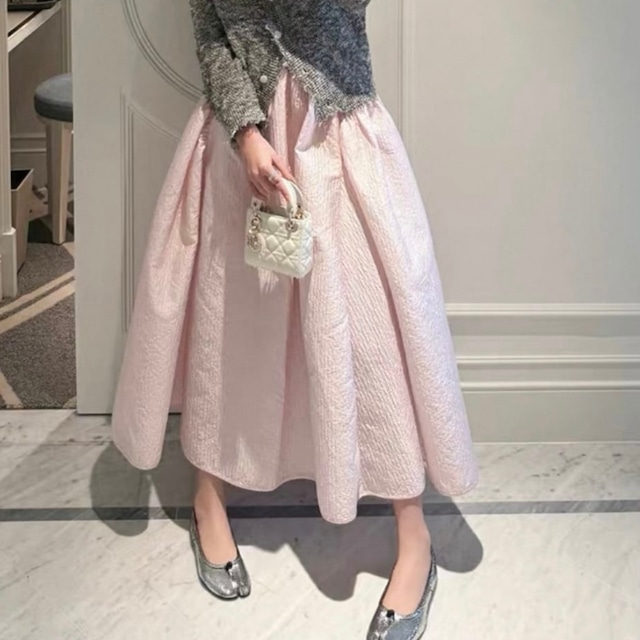 ボリュームジャガード風スカート　2color　N00113