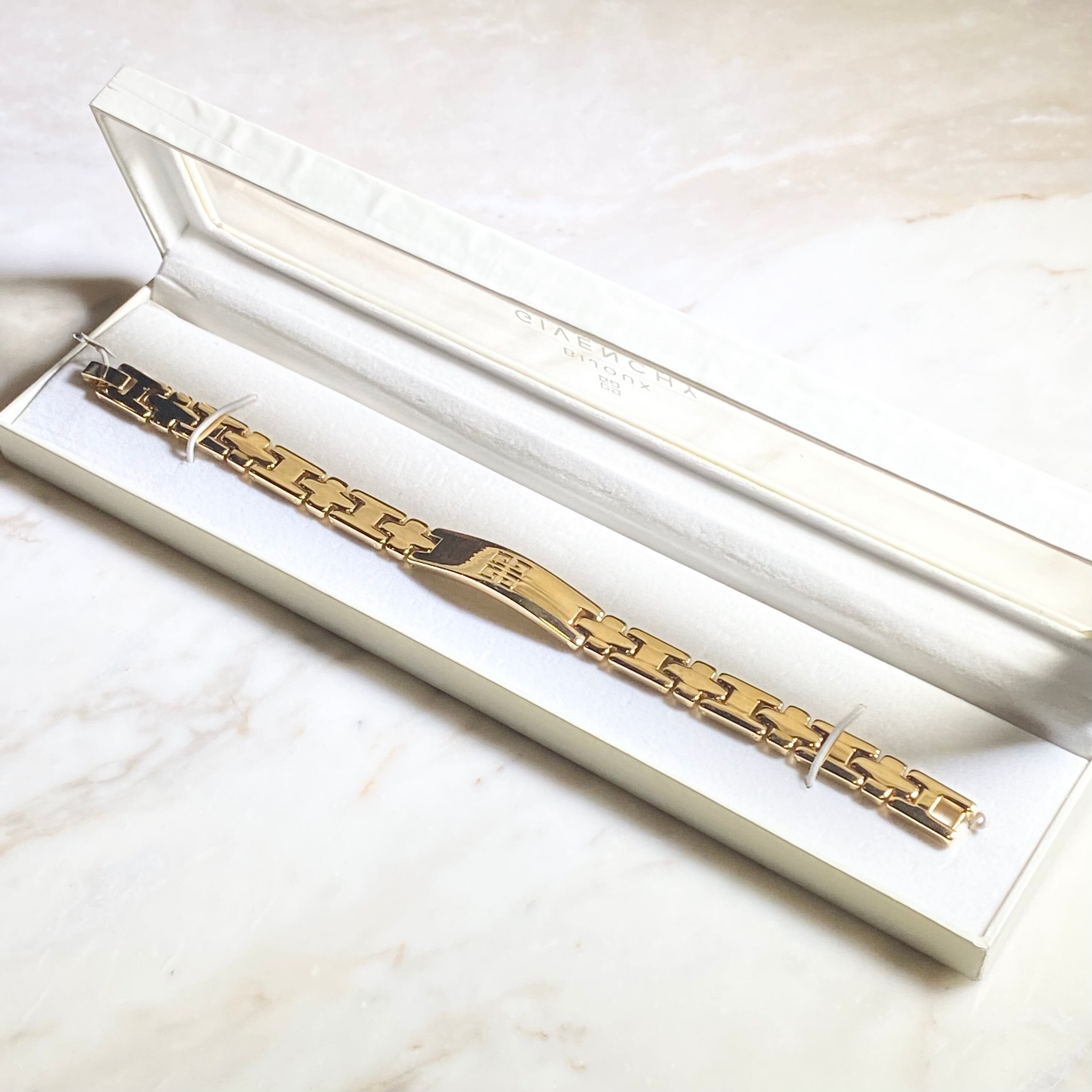 vintage GIVENCHY gold color metal ID bracelet | NOIR ONLINE