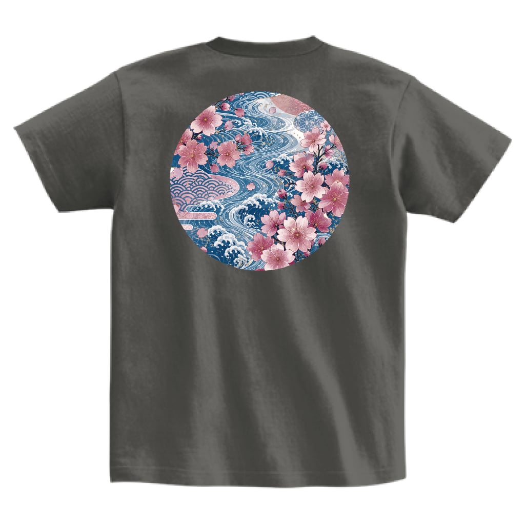 波桜-Nami Sakura-バックプリントTシャツ