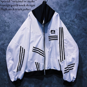【doppio】Special “original re:make” vintage patch work design High-neck track jacket