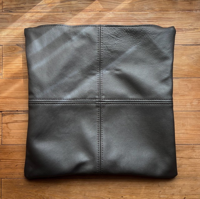 Leather Cushion Cover 44cm × 44cm [Dark Brown]