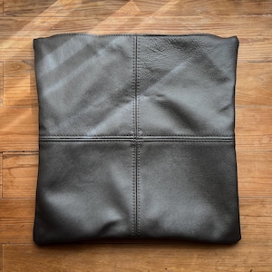 Leather Cushion Cover 44cm × 44cm [Dark Brown]