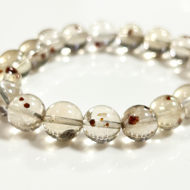 【情熱と安定を宿す】ガーネットインスモーキークォーツブレスレット　10mm【8726a】