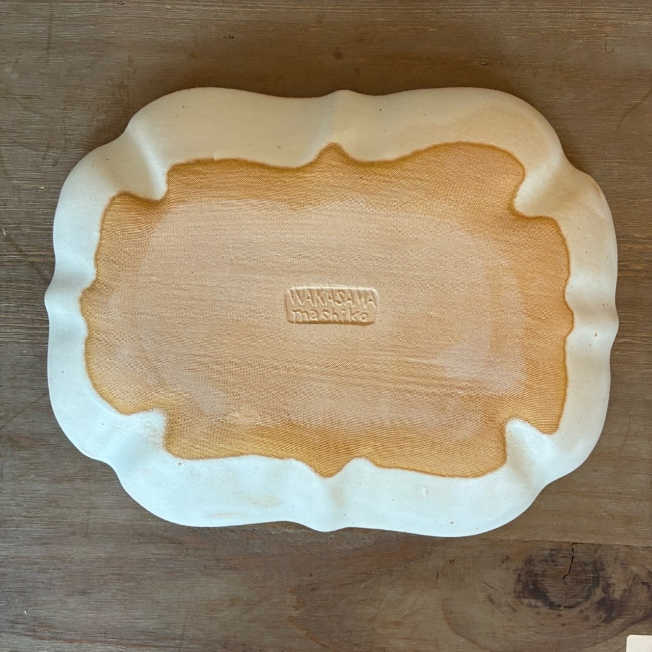 MASHIKO Lotus plate Kinari　益子焼　ロータス皿　キナリ　長角皿　プレート　メインディッシュ　洋食　電子レンジOK　食洗機OK
