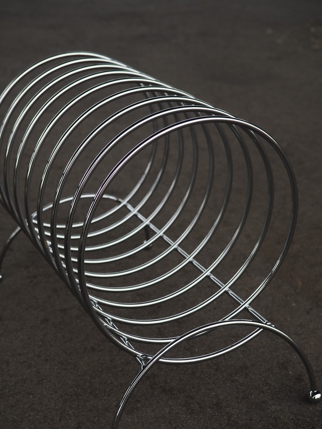 Stainless steel spiral magazine rack