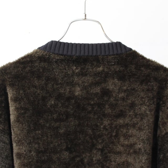 HAVERSACK 5Gフェザーヤーンノーカラーカーディガン 432303 （Khaki