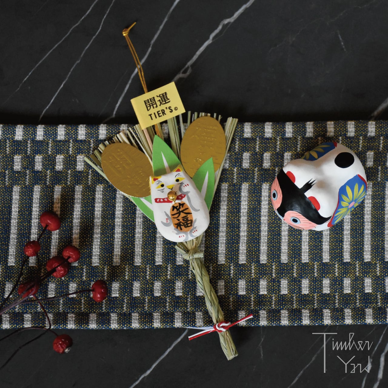 ONLINE限定】めでタイヤー / わら熊手 / 招き猫 / お正月飾り / TIER