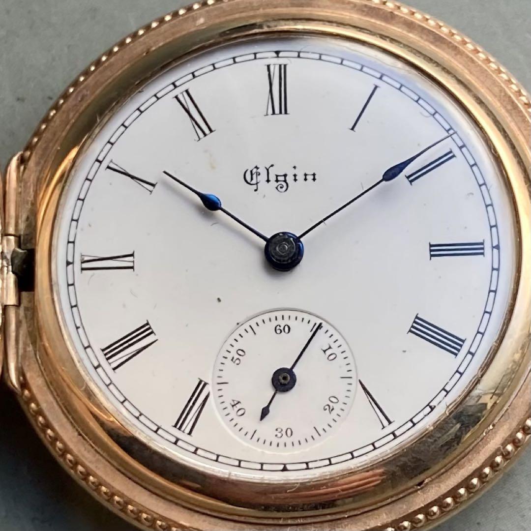 動作品】エルジン ELGIN アンティーク 懐中時計 1880年代 手巻き | か