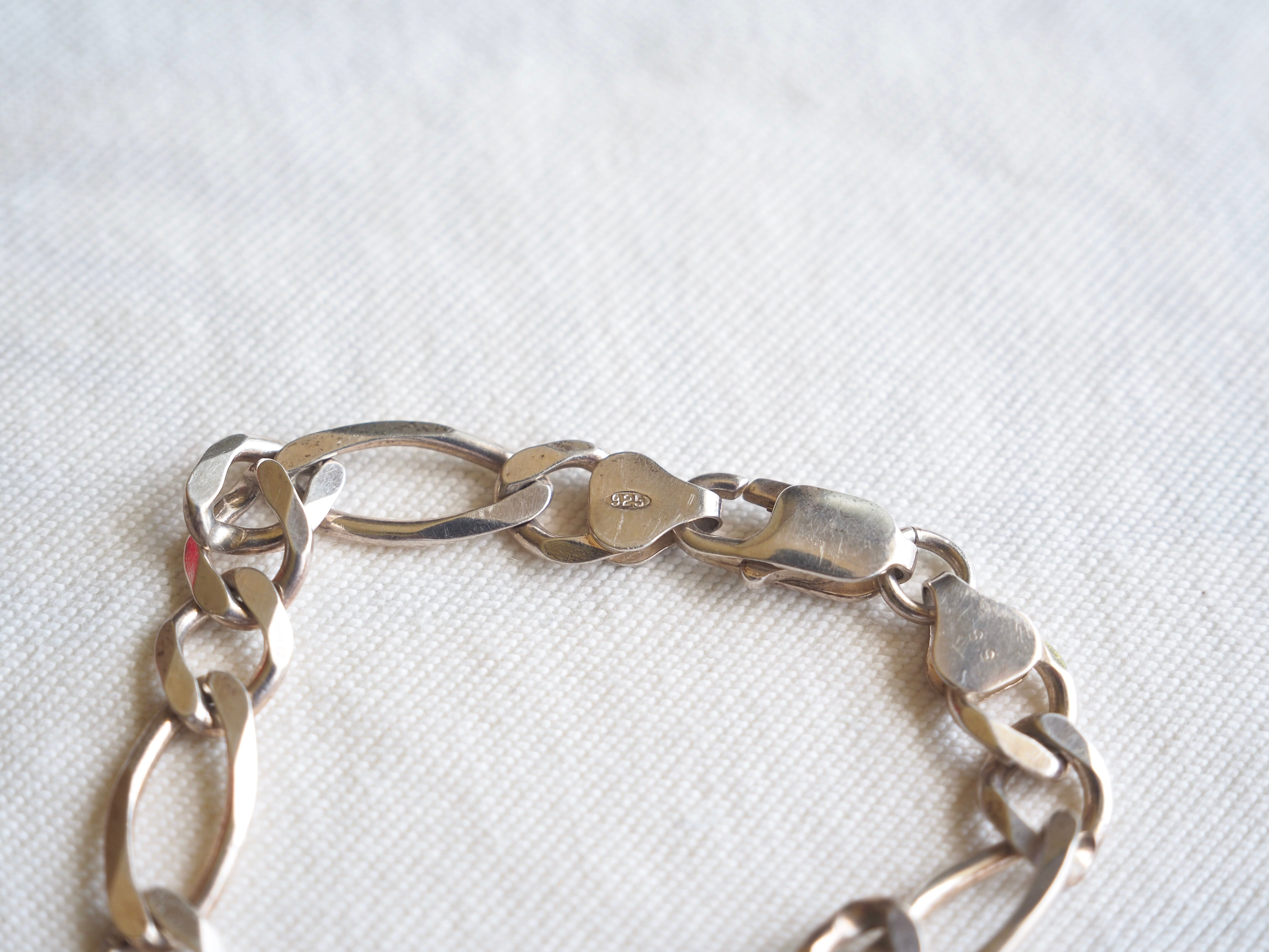 Italy Silver  figaro chain bracelet   FESTINA LENTE VINTAGE