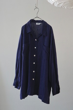 80s-90s Euro navy linen shirt